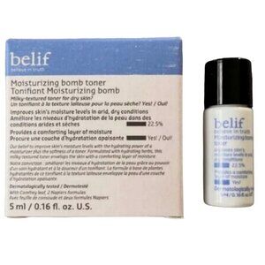Belif Moisturizing Bomb Toner with Ceramide Milky Texture Lightweight 0.16oz 5mL
